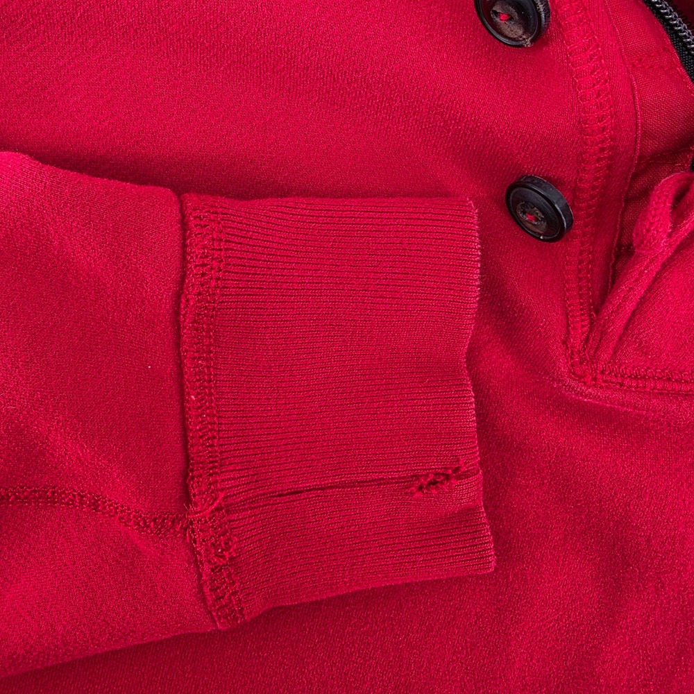 Polo Ralph Lauren Hoodie Mens L Heritage Cotton Blend Shawl Neck Red Pullover - Picture 4 of 9